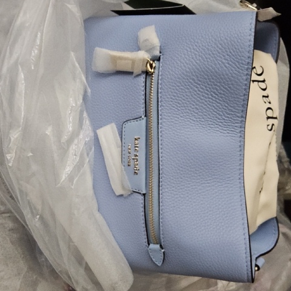 Kate Spade Blue Pebbled Leather Crossbody Has Dust Bag